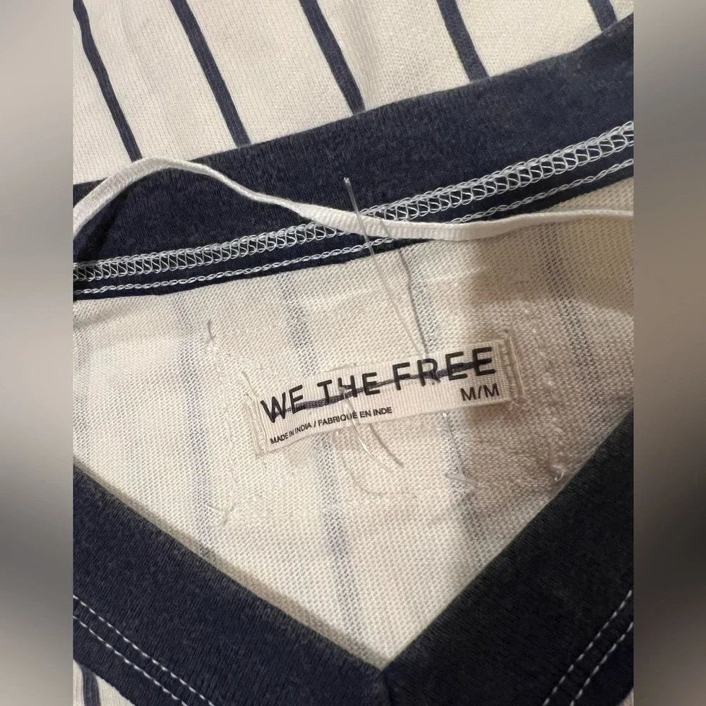 NWOT Free People We The Free Trevor Tee in Ivory Combo Size Med $128 Retail - Picture 7 of 8